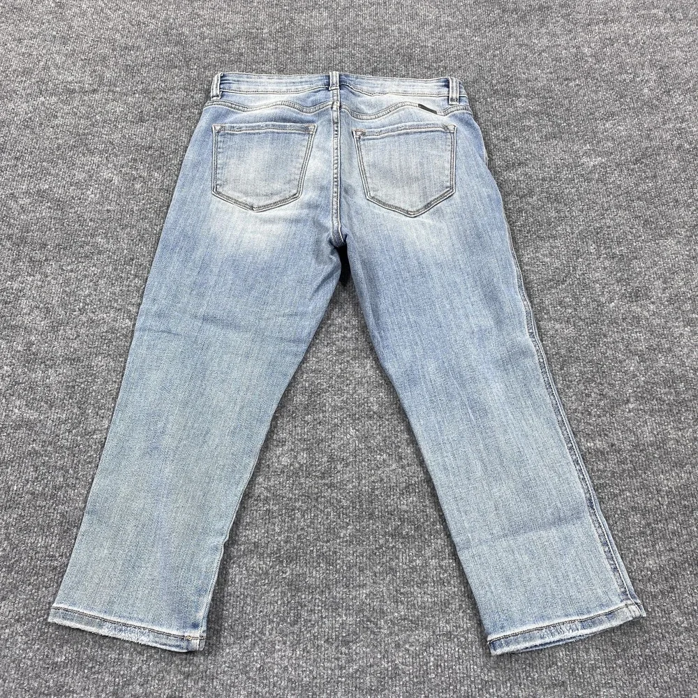 KanCan Jeans Womens 28 Blue Light Wash Cropped Relaxed Stretch Mid Rise Denim